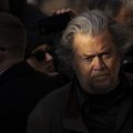 Former Trump Administration White House advisor Steve Bannon speaks to the press on his way out of federal court on November 15, 2021 in Washington, DC. Bannon was charged on Friday with two counts of contempt of Congress after refusing to comply with a s
