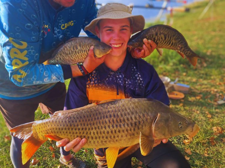 Connor Dickason enjoying the carp frenzy at Midmar dam