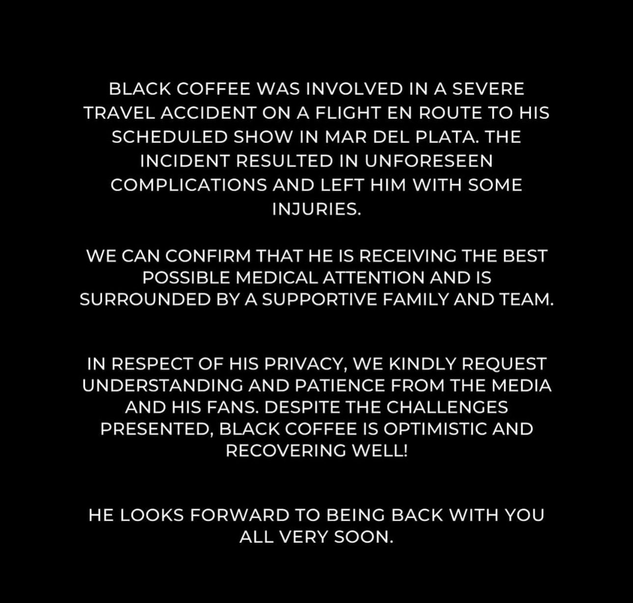 Black Coffee statement