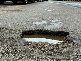 Potholes stock image