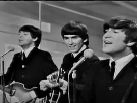 The Beatles black and white YouTube video image