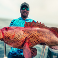 Dean Reddy with a magnificent rare catch on the North Coast with a Tiger Rockcod