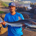 Warren Sommerville with a grey shark off Margate pier