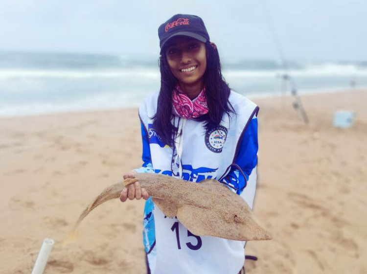 Upasana Juggernath with one of her many catches that secured her Protea colours