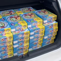 A car boot full of Easter egg boxes