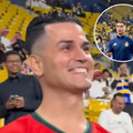 A fan who looks like Cristiano Ronaldo smiling