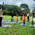 A kid's yoga class at the Berea Park in Durban