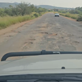 A view of the pothole riddled roads