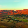 An aerial view of the Drakensberg mountains