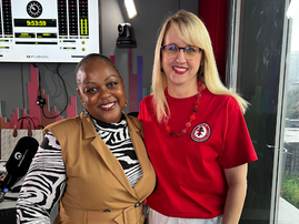 Carol Ofori and Candace Moolman at the East Coast Radio studios