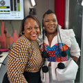 Carol Ofori and fashion designer Kwenzekile Nkomo at the ECR studios