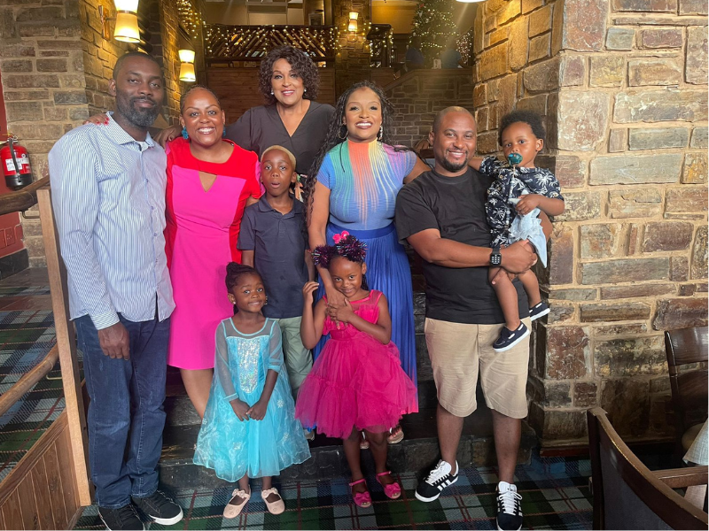 Carol Ofori and her family pose for the New Year