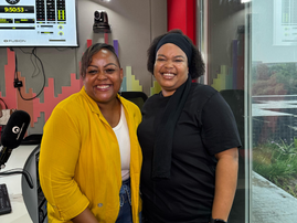 Carol Ofori and Wanjiru Kinyua at the East Coast Radio studios