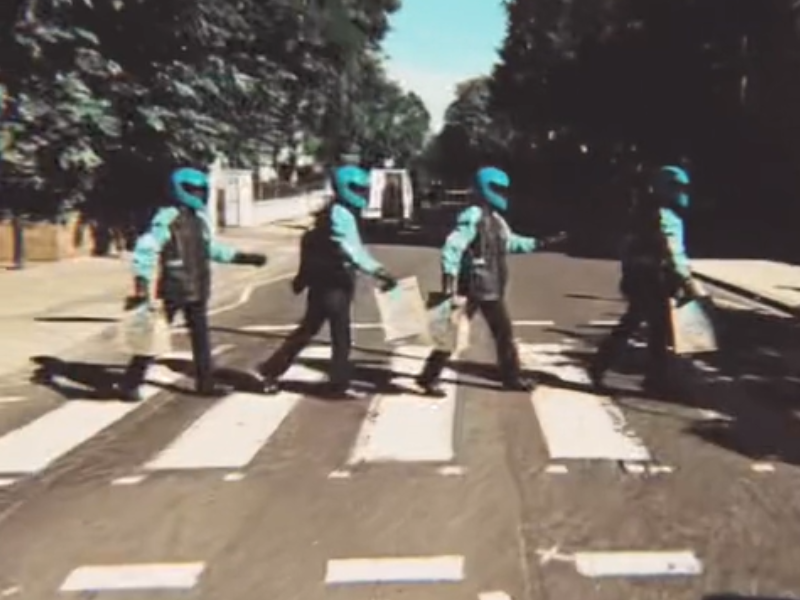 Checkers Sixty60 driver poses on Abbey Road in England
