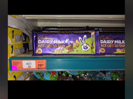 Chocolate slabs on the shelf of a South African retailer