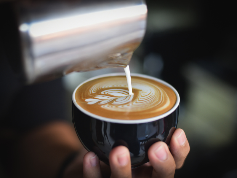 Coffee poured