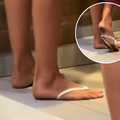 The dirty feet of a person without shoes