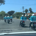 Five Checkers Sixty60 drivers taking off from a traffic light