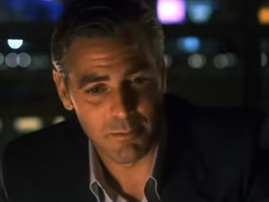 George Clooney as Danny Ocean in the movie Ocean's Eleven