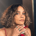 Halle Berry resting her chin on her hands