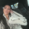 Kim Kardashian wearing snake print coat .png