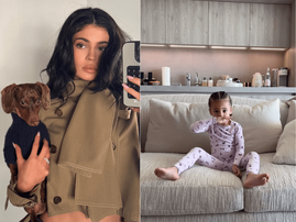 Kylie Jenner carrying her dog