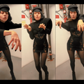 Lady Gaga dressed in full black