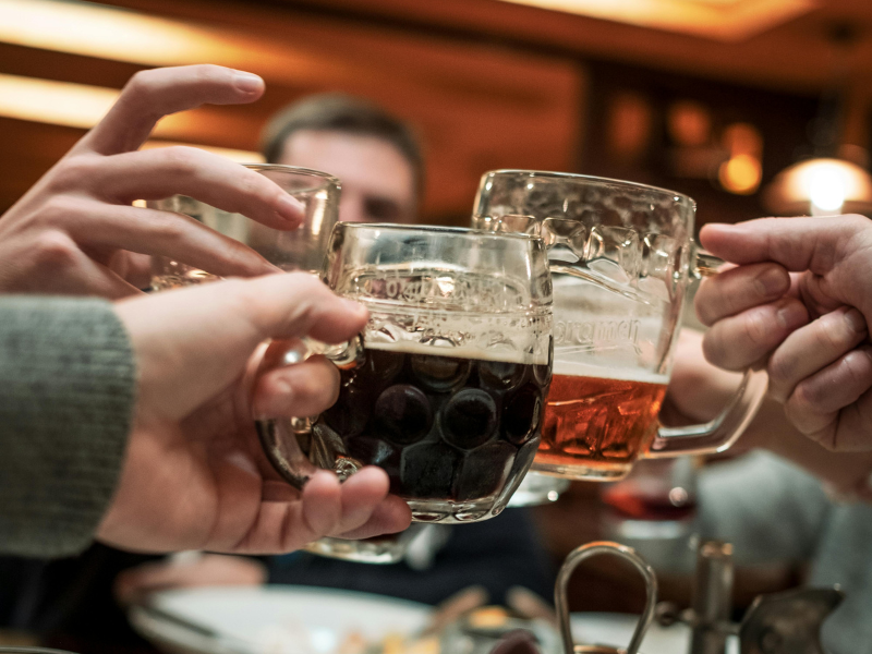 People having a drink at the pub