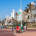 People walking on promenade in Durban