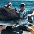 Andre Meyer and Juan Du Ploy with a Sailfish off Lynski Charters