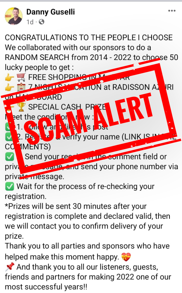 SCAM ALERT ECR 1
