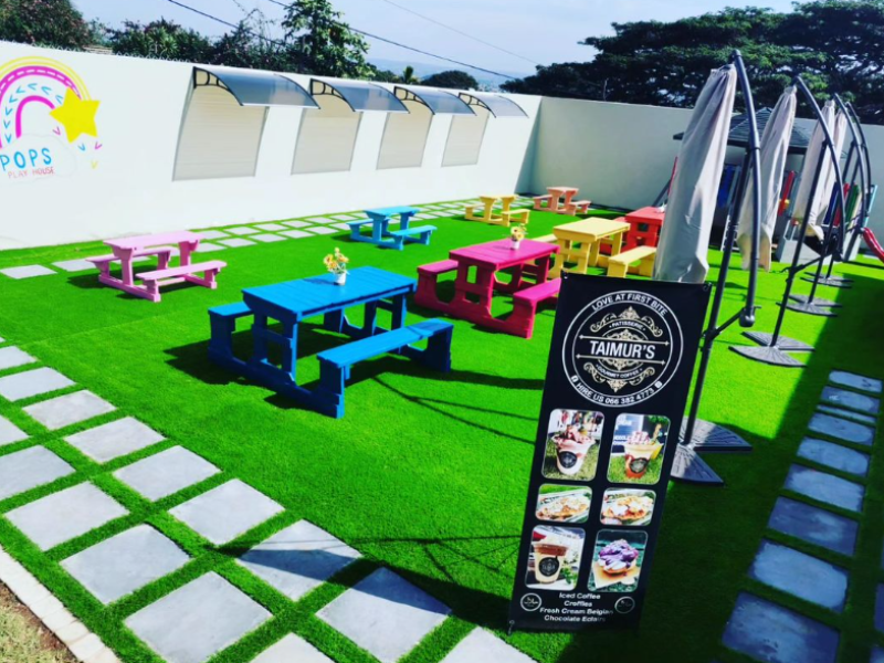 The outside play area at Pops Playhouse in Durban North