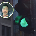 Traffic light displaying green go signal