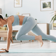 Woman doing a workout at home